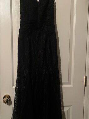 Blondie Nites Black Lace Prom Gown